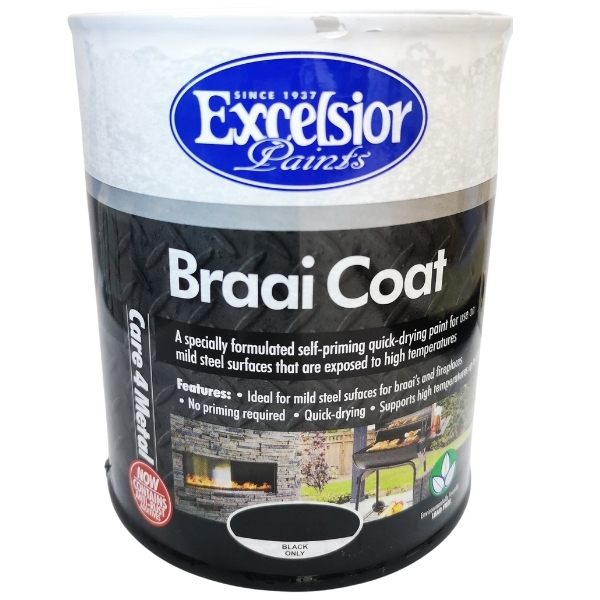 Excelsior – Braai Coat for Braais and Fire places – 1L (Black) – High Temp