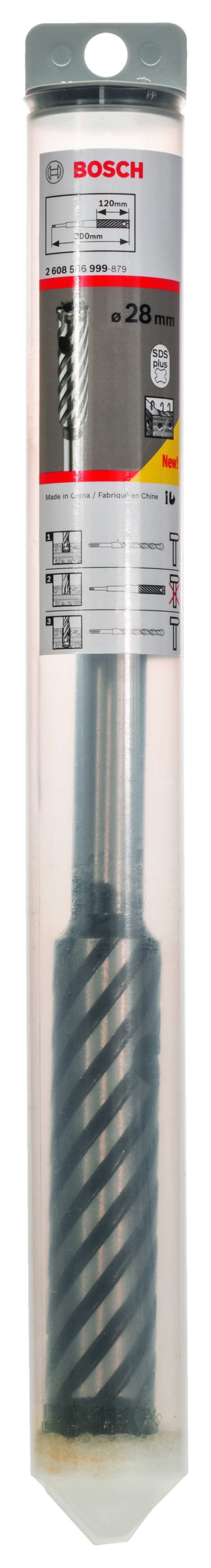 SDS-Plus-9 Four-Cutter Rebar Cutter 28 X 120 X 300 Drill Bit