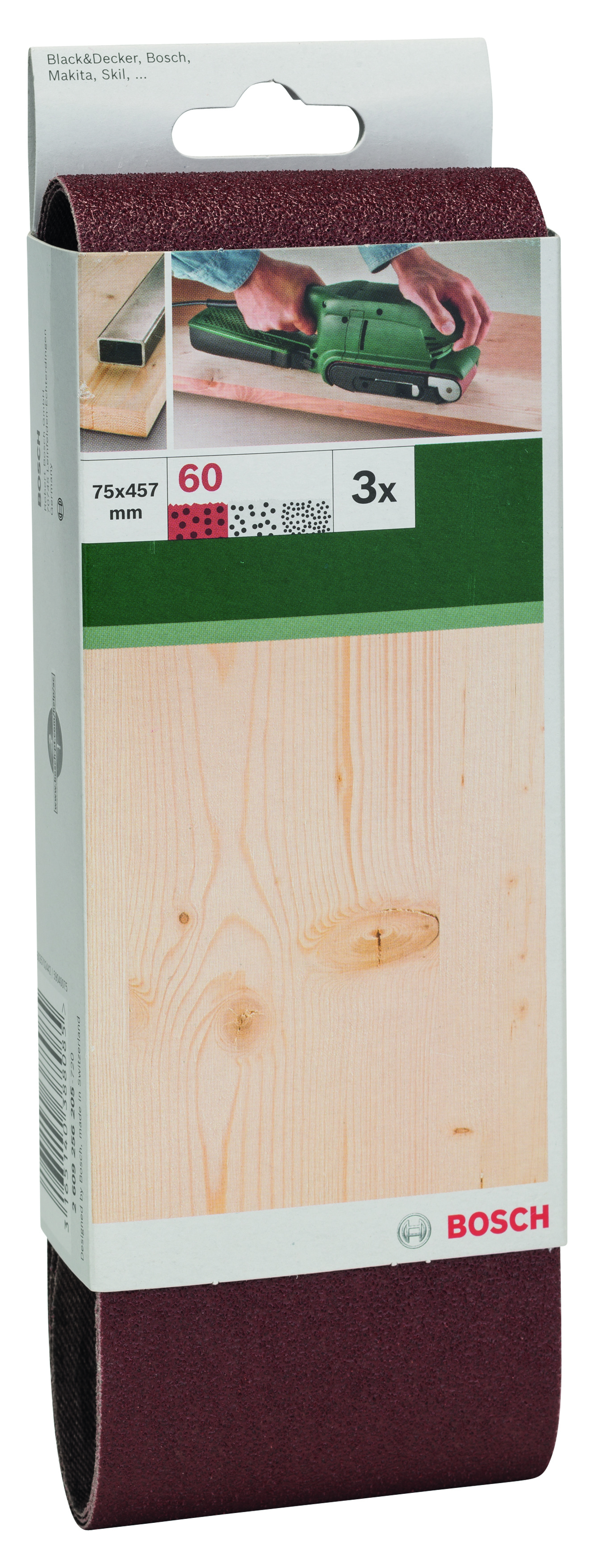Sanding Bel Red Quality for Belt Sanders, 75 X 457mm, 60, 3 Piece