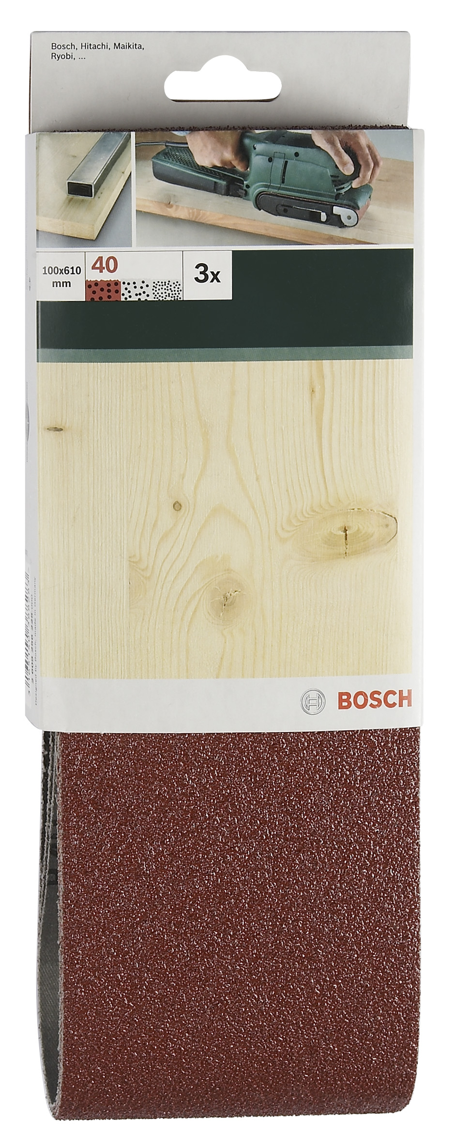 Sanding Bel Red Quality for Belt Sanders, 100 X 610mm, 40, 3 Piece