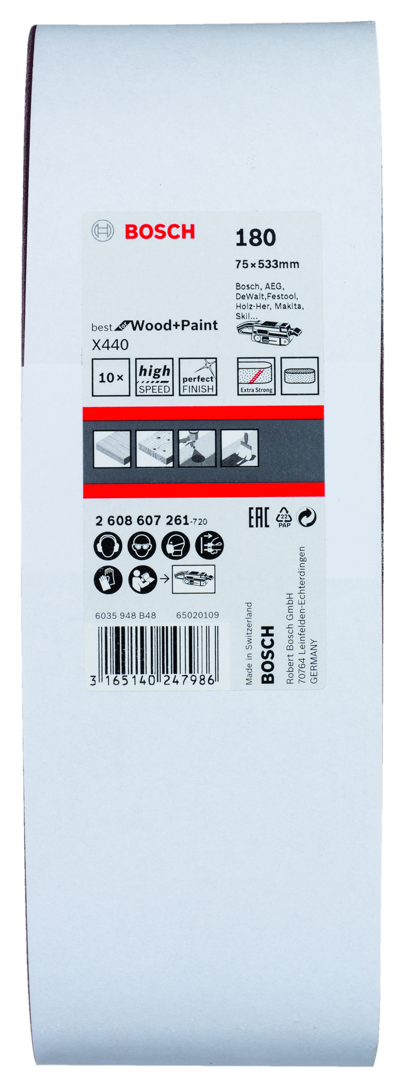 Sanding Belt Best for Wood 100 X 610mm, 40 Grit, 10 Piece