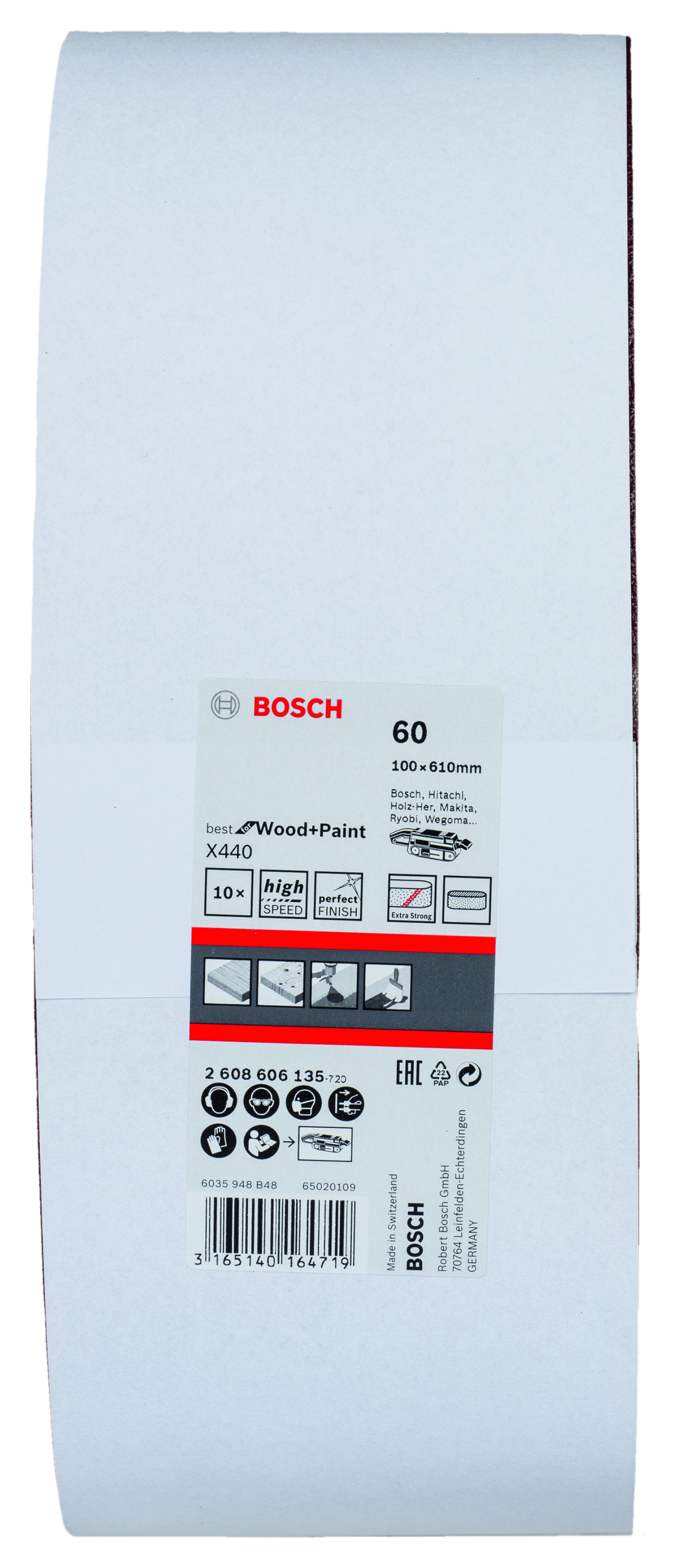 Sanding Belt Best for Wood 100 X 610mm, 60 Grit, 10 Piece