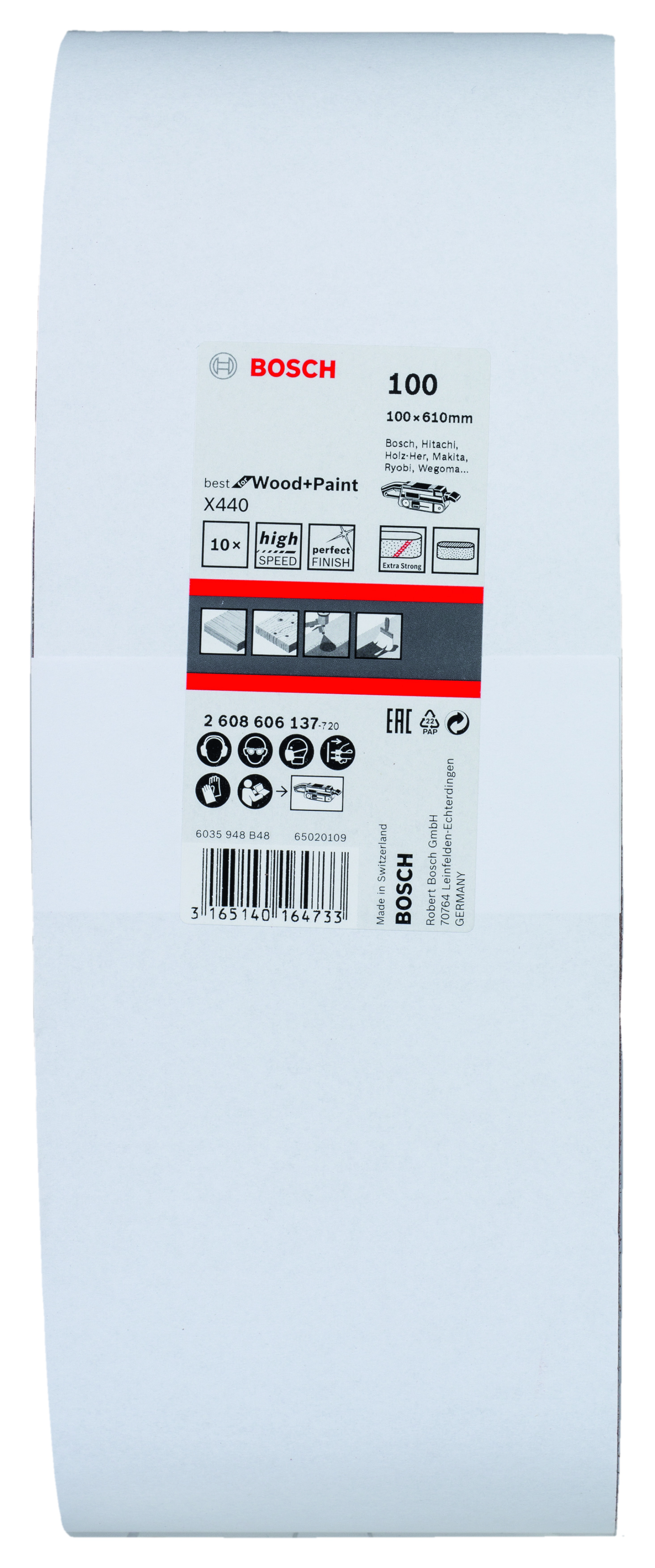 Sanding Belt Best for Wood 100 X 610mm, 100 Grit, 10 Piece