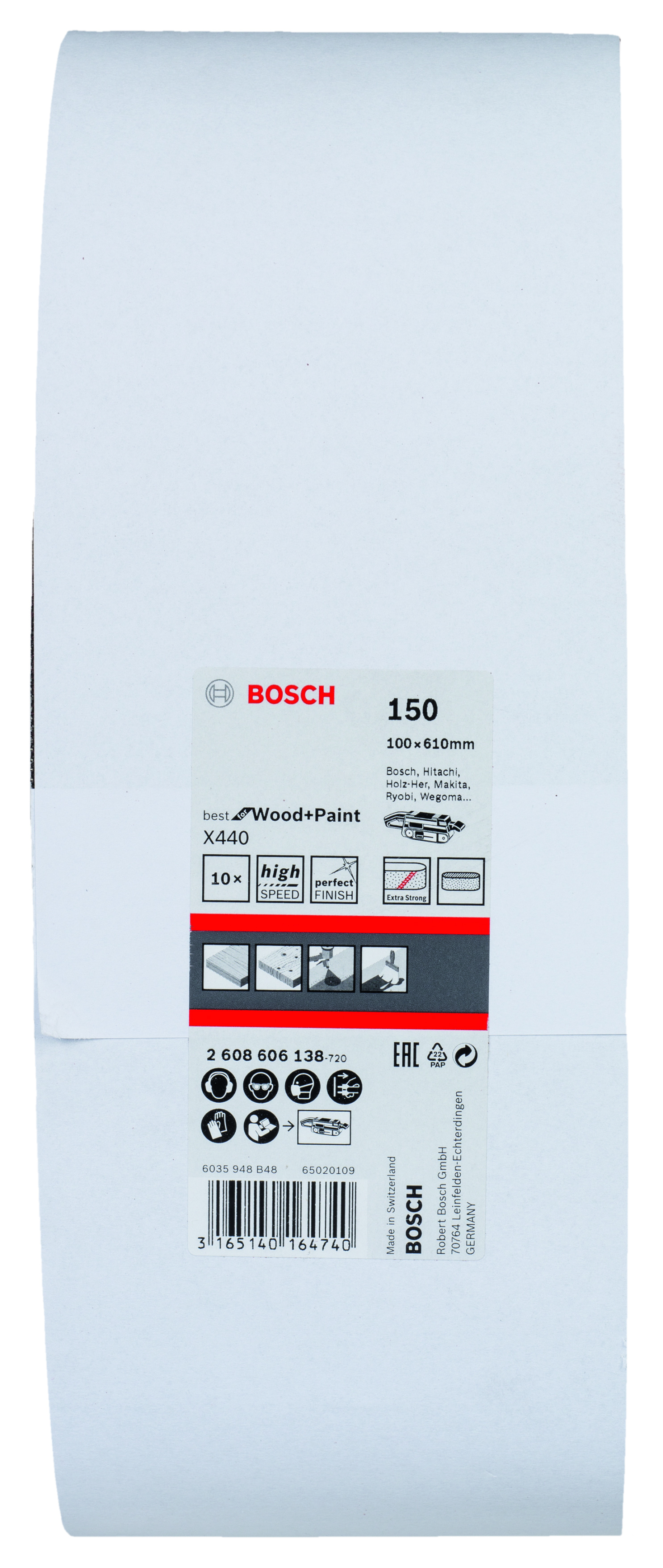 Sanding Belt Best for Wood 100 X 610mm, 150 Grit, 10 Piece