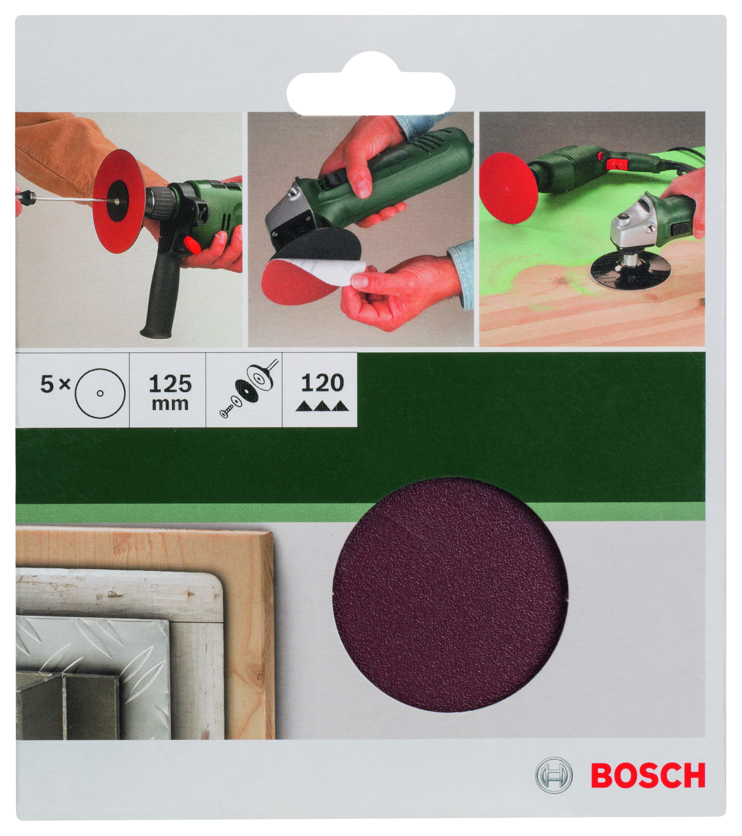 Sanding Sheet for Drill, 125mm, 120, 5 Piece