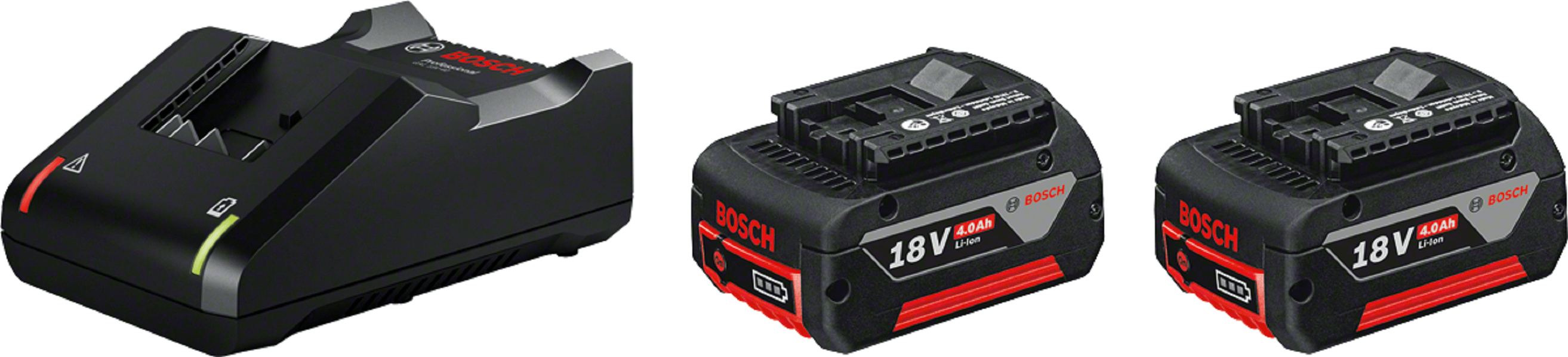 Bosch – Charger & 2 Batteries – 2 x GBA 18V 4.0Ah + GAL 18V-40