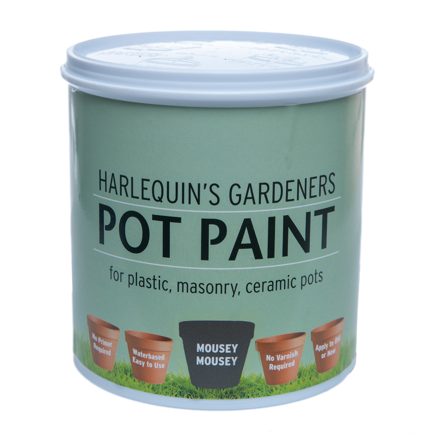 Harlequin – Pot Paint For Plastic, Masonry and Ceramic Pots – 1 Litre – Mousey Mousey