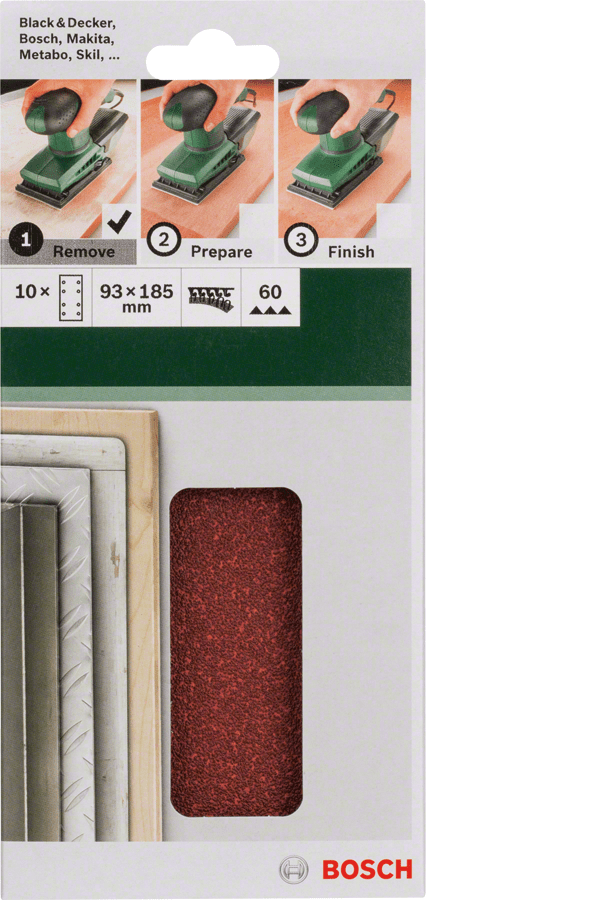 For Orbital Sanders 93 X 185 Mm 80 10 Piece 8 Hole Hook and Loop