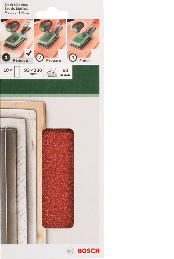 For orbital sanders 93 x 230 mm 60 10 Piece clip on