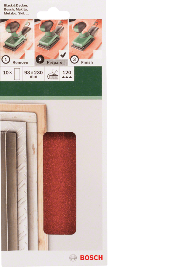 For orbital sanders 93 x 230 mm 120 no holes 10 Piece,clip on