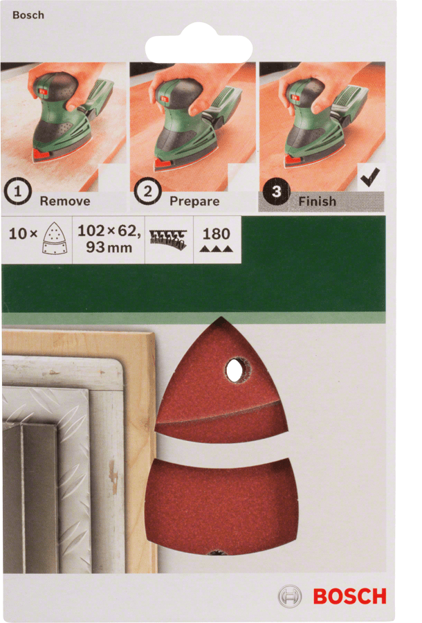 For multi-sanders 102 x 62/93 mm 180 10 Piece