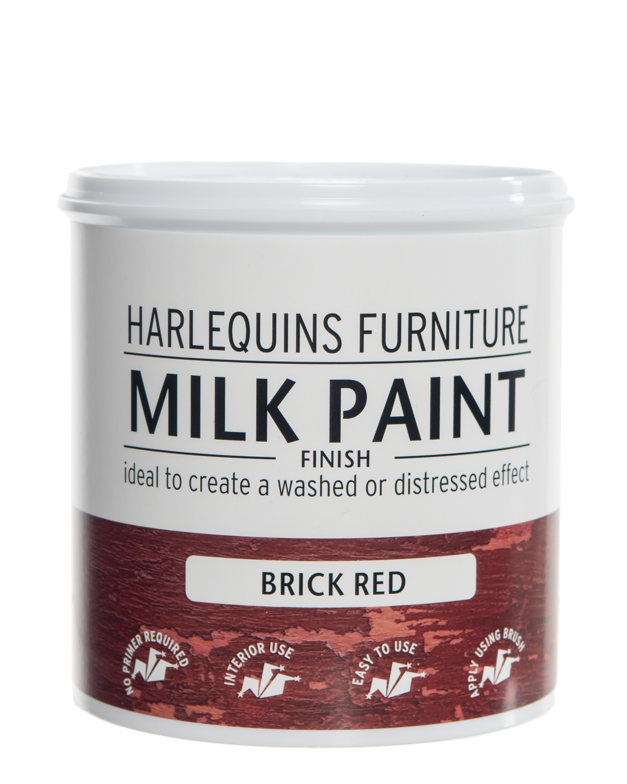 Harlequin – Milk Paint for Furniture, Walls & Decorative Items – 1 Litre – Brick Red
