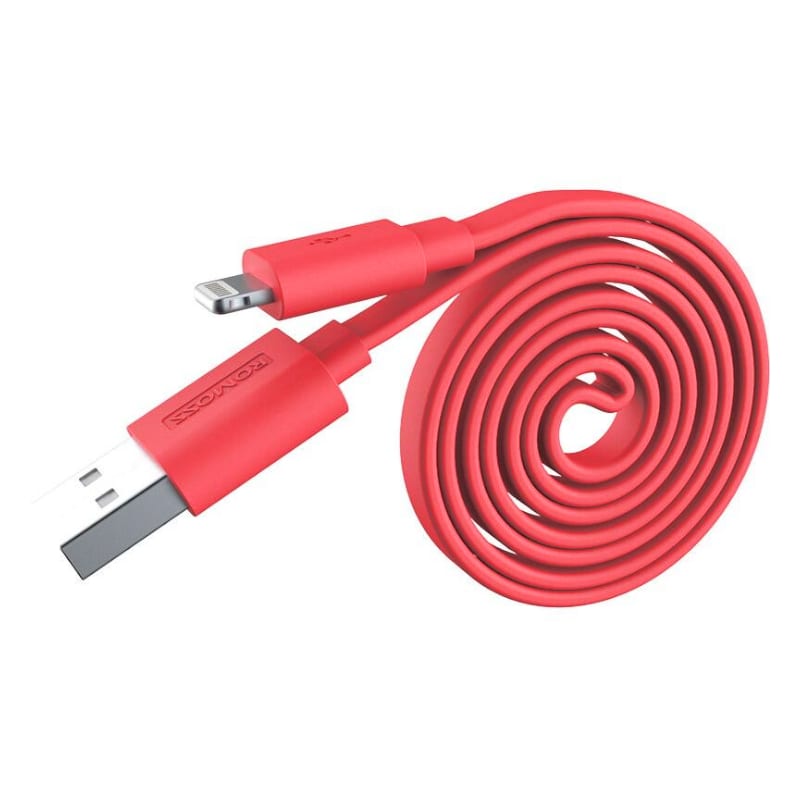 Romoss USB to Lightning 1m Flat Cable – Red
