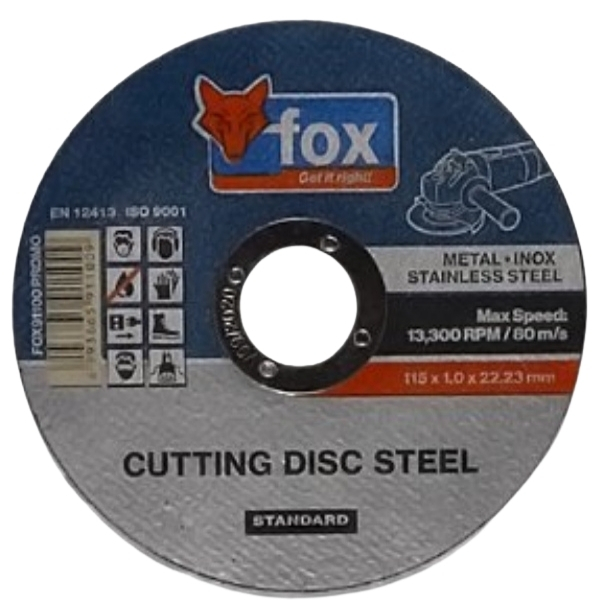 Fox – Steel Cutting Discs -115mm (Pack of 10)