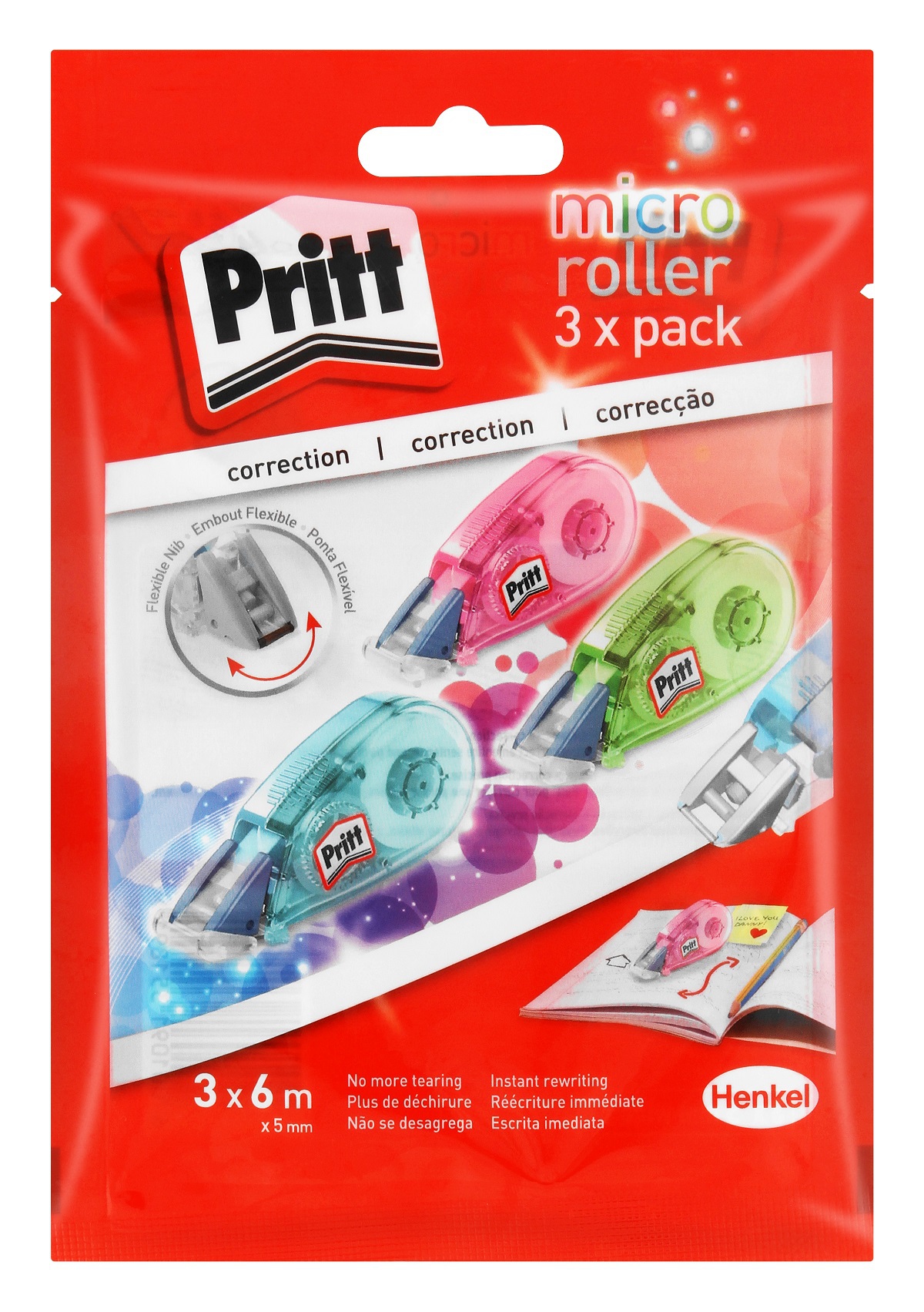 Pritt Correction Micro Roller 6m – 3 Pack – Correction Tape
