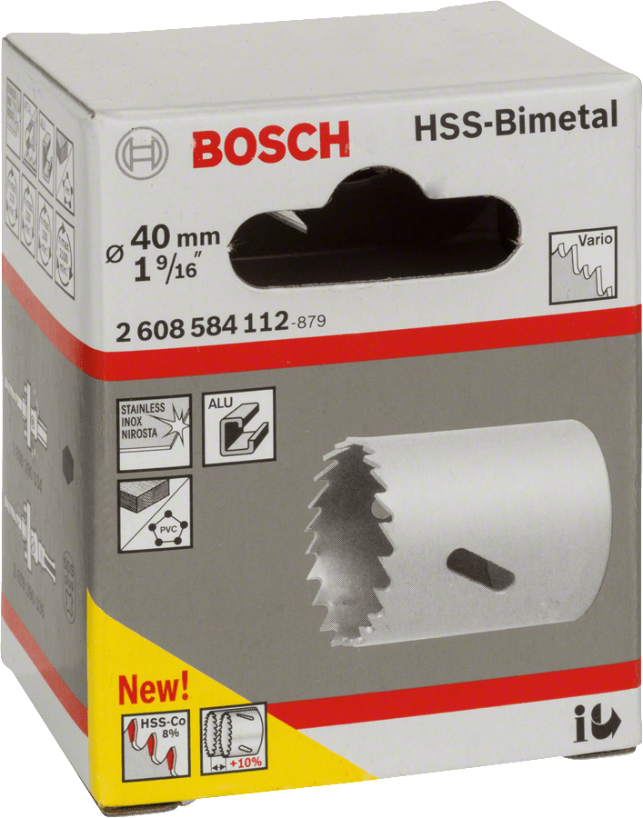 HSS bi-metal holesaw for standard adapters 40 mm, 1 9/16″