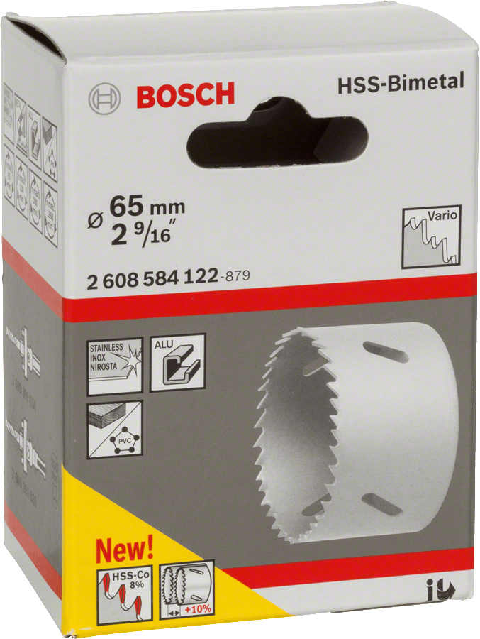 HSS bi-metal holesaw for standard adapters 65 mm, 2 9/16″