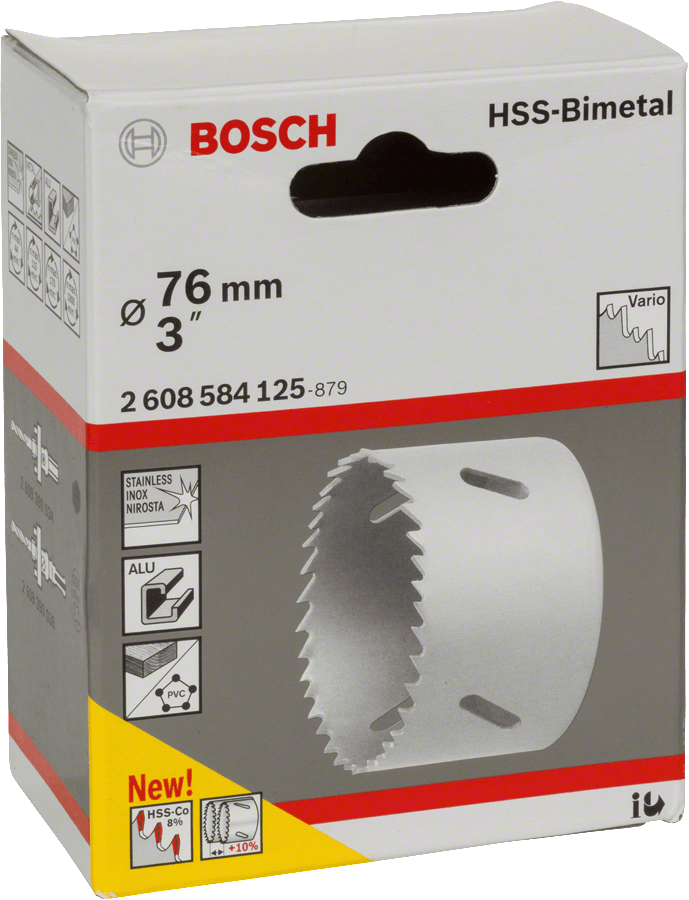 HSS bi-metal holesaw for standard adapters 76 mm, 3″