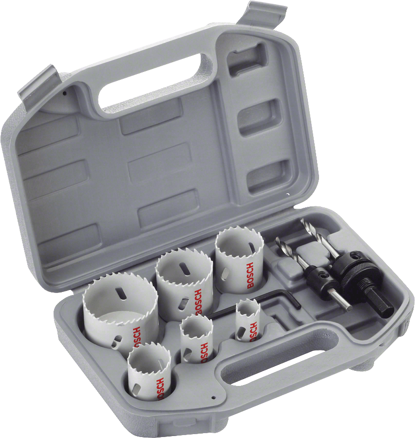 HSS bi-metal holesaw set, 20/25/32/38/51/64 mm, 2 adapt., 1 Allan key