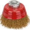 Wire cup brush, brass-coated 70 mm, 0,3 mm, M14, crimped wire Wire cup brush, brass-coated 70 mm, 0,3 mm, M14, crimped wire