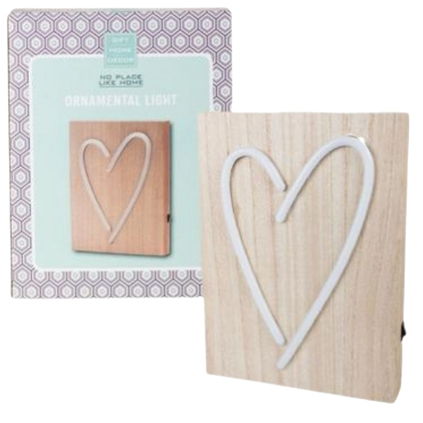 SourceDirect – Light Box / Night Light – Ornamental – 1 Piece (Heart)