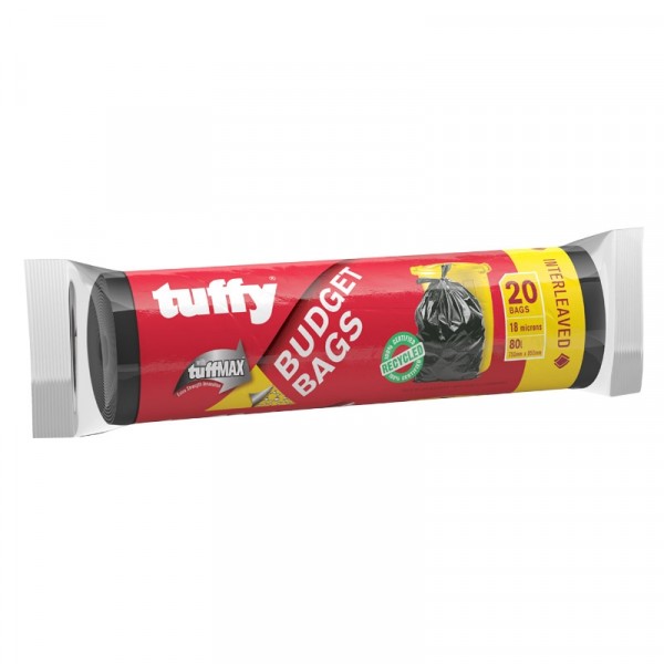 Bulk Pack 3 x Tuffy Budget Bags – 80 Litres – 20 Per Roll