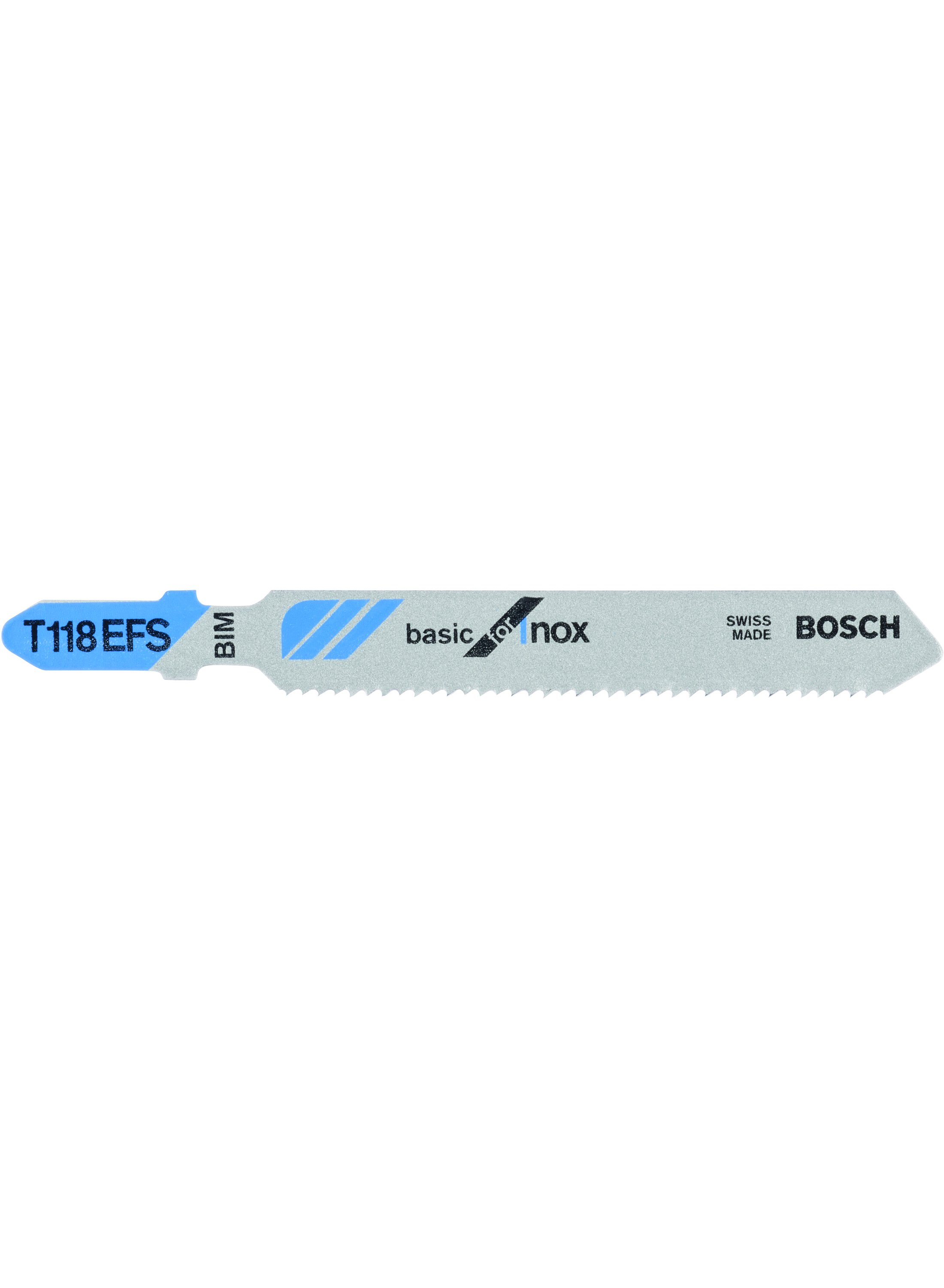 Jigsaw blade BIM T 118 EFS Basic for INOX, 3 Piece