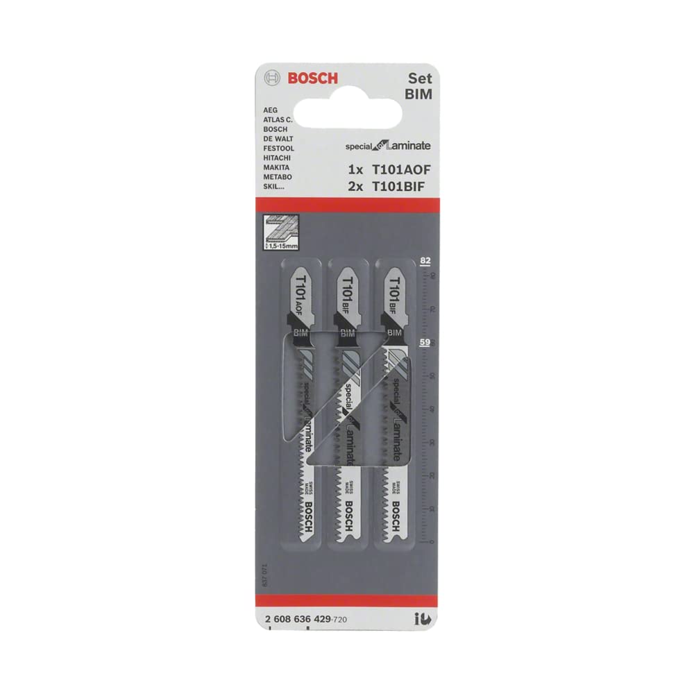 Jigsaw blade set T 101 BIF (2x), T 101 AOF Special for Laminate, 3 Piece
