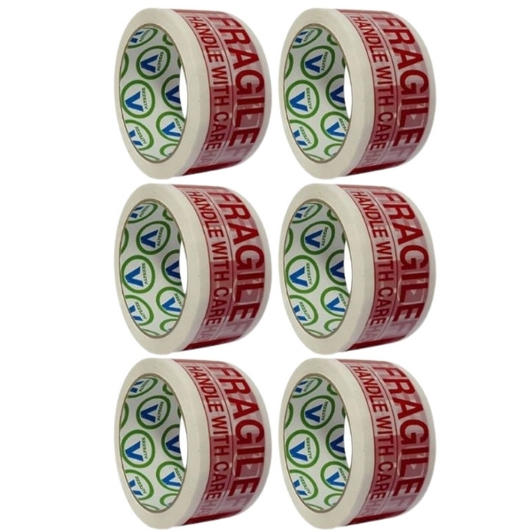 Altezze – Fragile Tape (Handle with Care) 50m – Pack of 6