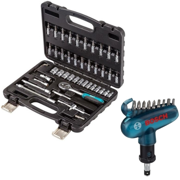 Bort – Tool Kit Set (46 Pieces) & Bosch Screwdriver Bit Set 10 Piece
