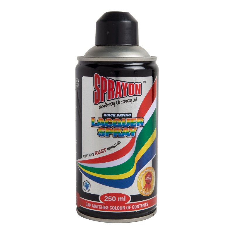 Sprayon Lacquer Spray Paint (250ml) – Satin Black
