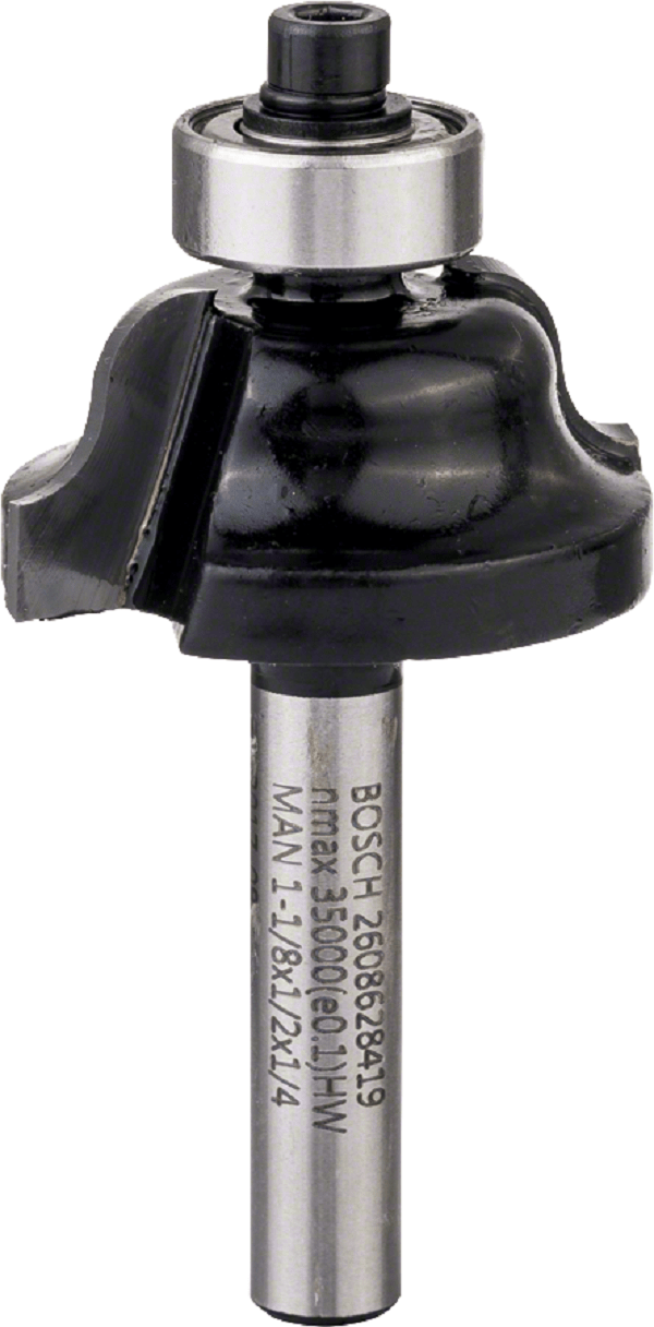 Edge forming bit B 1/4″, R1 4 mm, D1 28,6 mm, B 15,9 mm, L 12,4 mm, G 54 mm