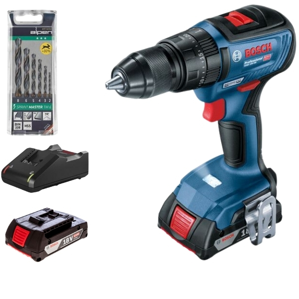 Bosch – Cordless Drill Combo(GSB18V-50) & Alpen Sprint Master Bits(6Piece)