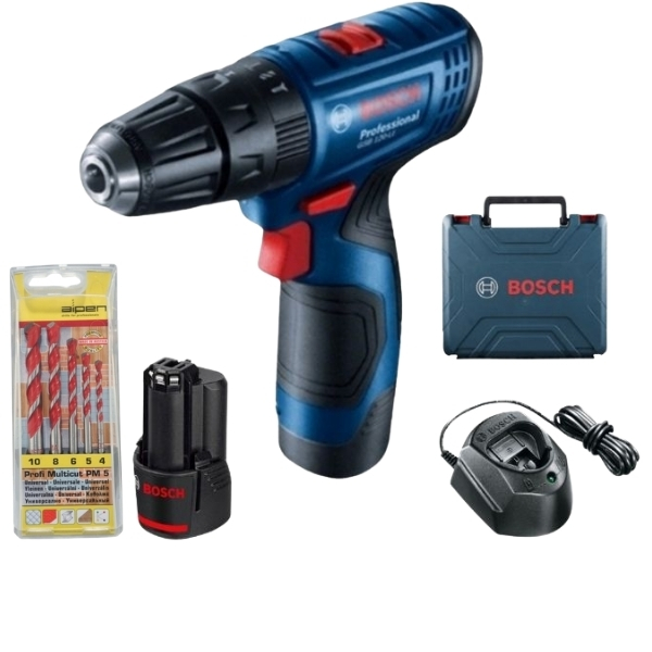 Bosch-Cordless Impact Drill (GSB 120-LI)& Alpen Multicut Drill Bits(5Piece)