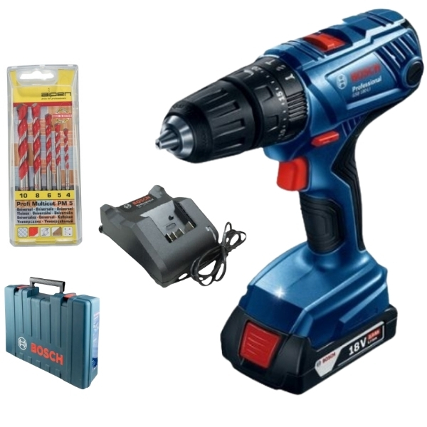 Bosch-Cordless Impact Drill (GSB 180-LI)& Alpen Multicut Drill Bits(5Piece)