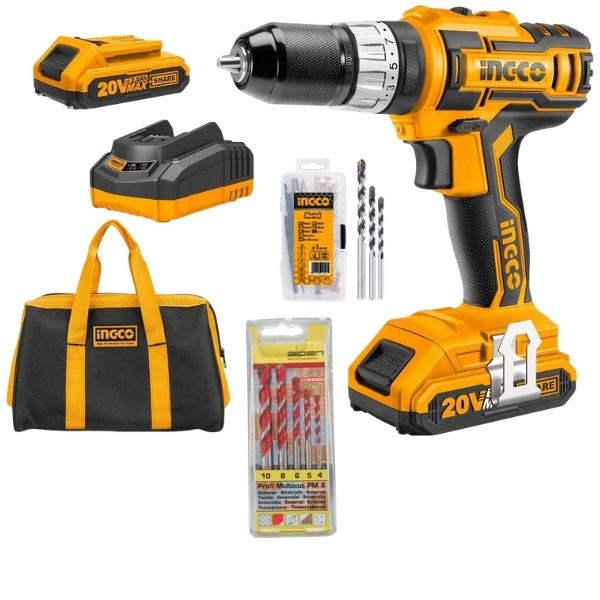 Ingco – Impact Drill Combo (20V) & Alpen Multicut Drill Bit Set (5Piece)