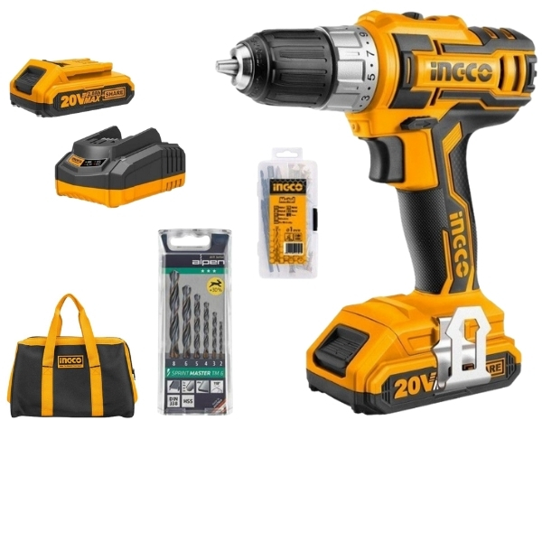 Ingco – Cordless Drill Combo & Alpen Sprint Master Bit Set (6 Piece)