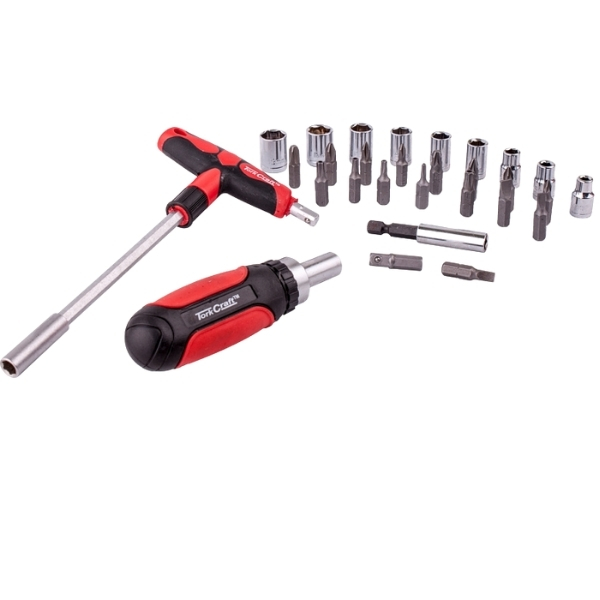 Tork Craft – Ratcheting Screwdriver & T-handle Tool Set – (29 Piece)