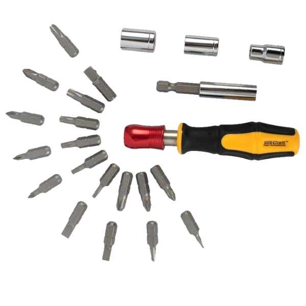 Tork Craft – Screwdriver Insert & Socket Bit Set (with Bit Holder) – 23 Piece