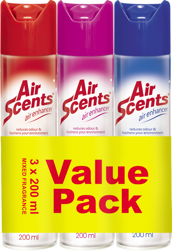 Shield Airscents Triple Pack Aerosol 200ml Mixed Fragrances