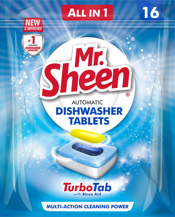 Shield Mr Sheen Automatic Dishwasher Tablets – 16 Tablets