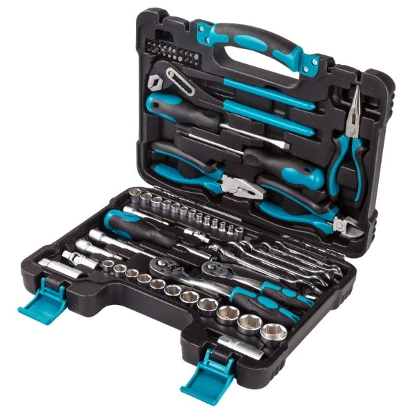 Bort – DIY Hand Tool Set / Kit with Spanners, Sockets and Pliers – 66 Piece