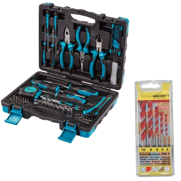 Bort – DIY Hand Tool Set (83 Piece) & Alpen Multicut Drill Bits (5 Piece)