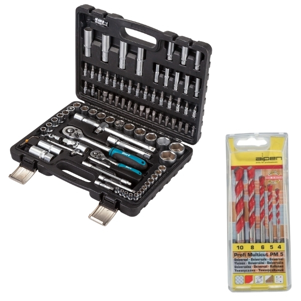 Bort – Socket Set (95 Piece) & Alpen Multicut Drill Bits (5 Piece)