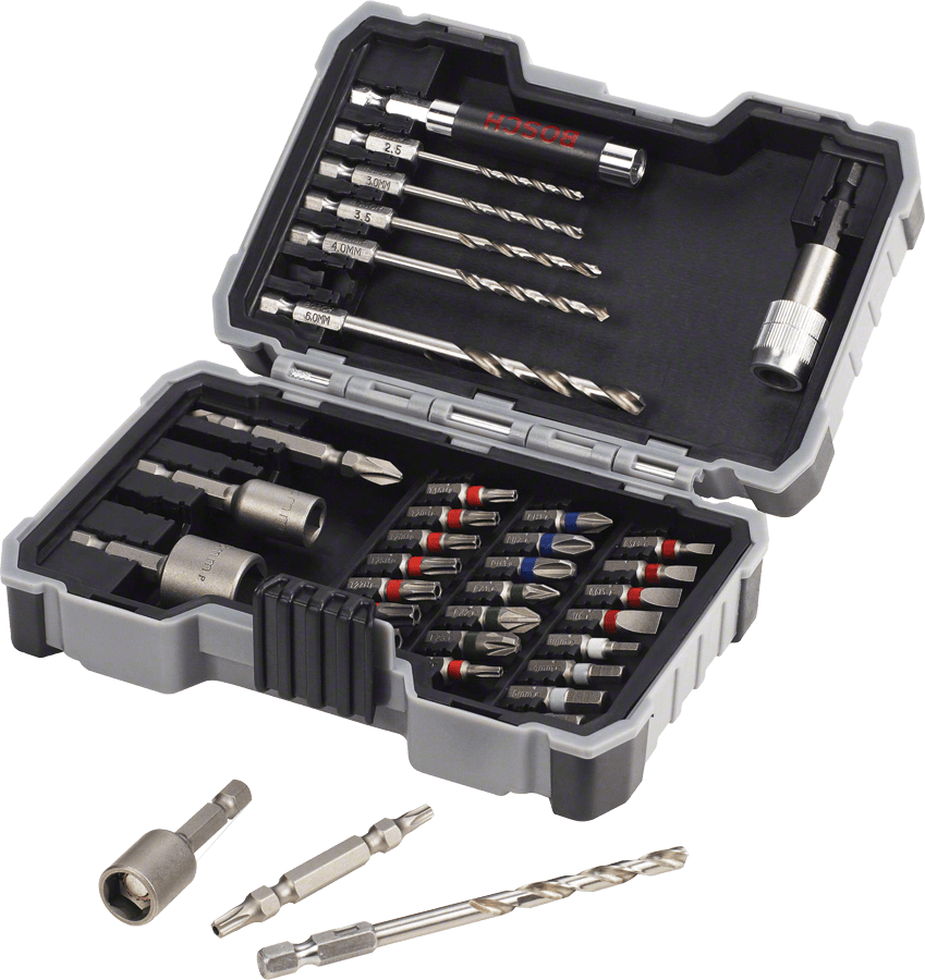 Drill & Bit Set PH1,2,3, PZ1,2,3, SL3,4,5,6, H3,4,5,6, T10,15,20,20,25,27,30,40