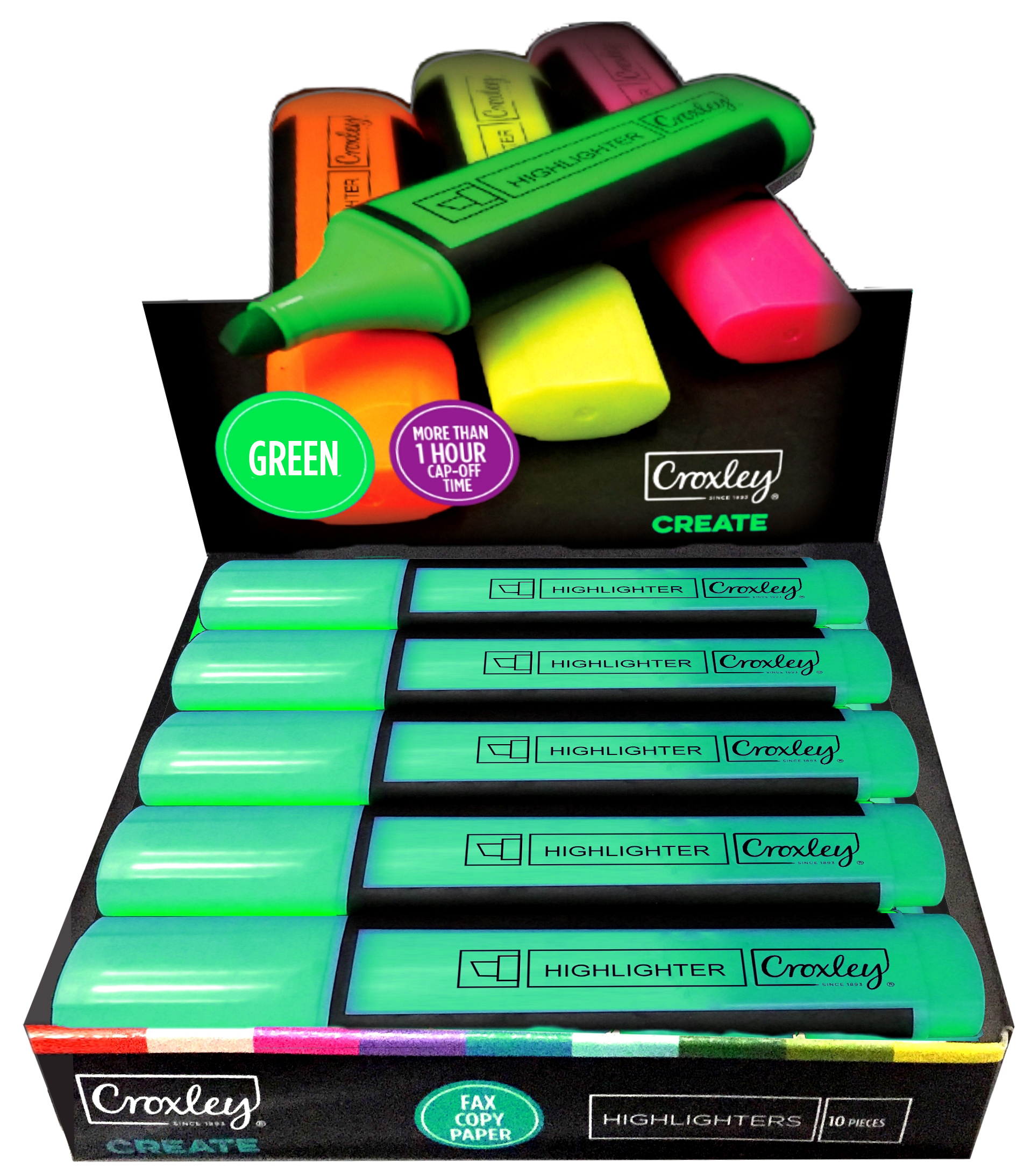 Croxley Highlighters Green Box of 10