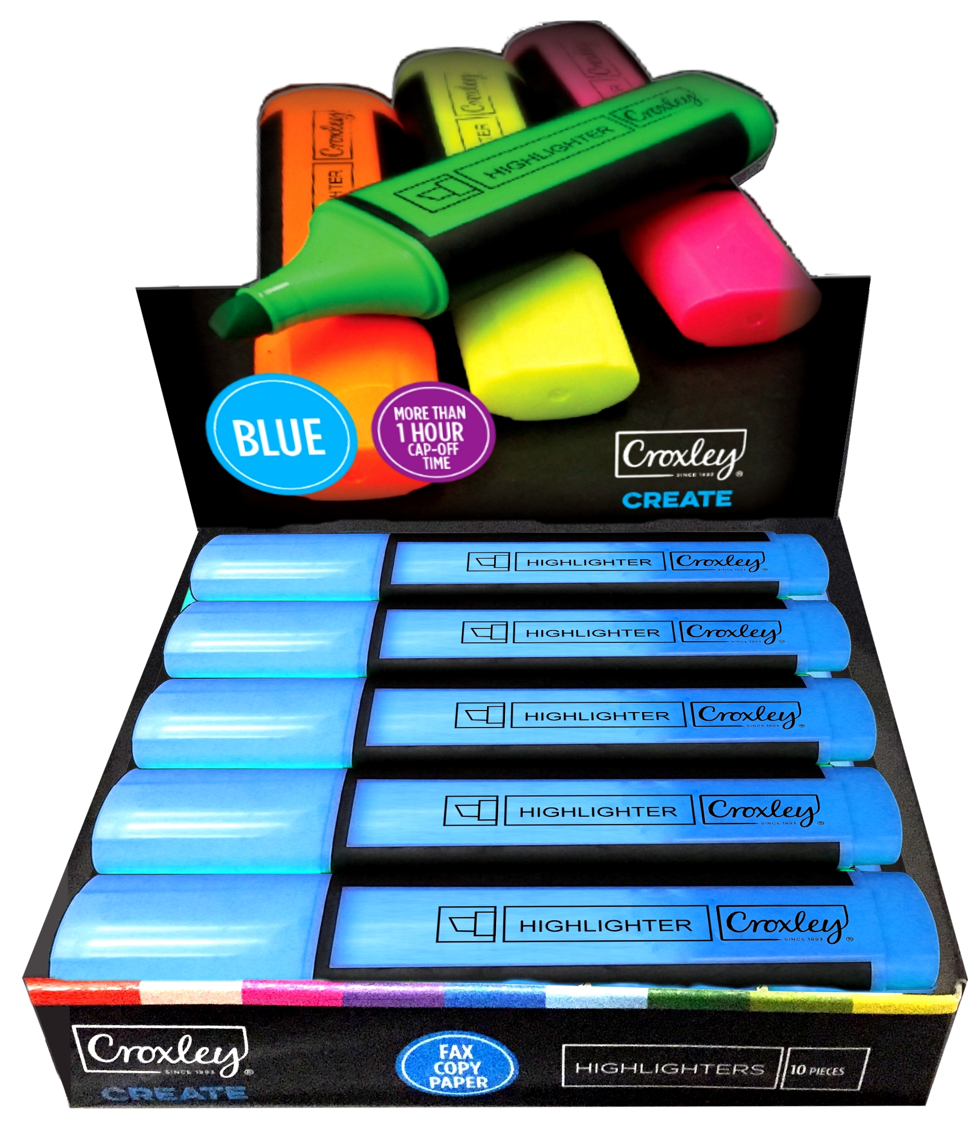 Croxley Highlighters Blue Box of 10
