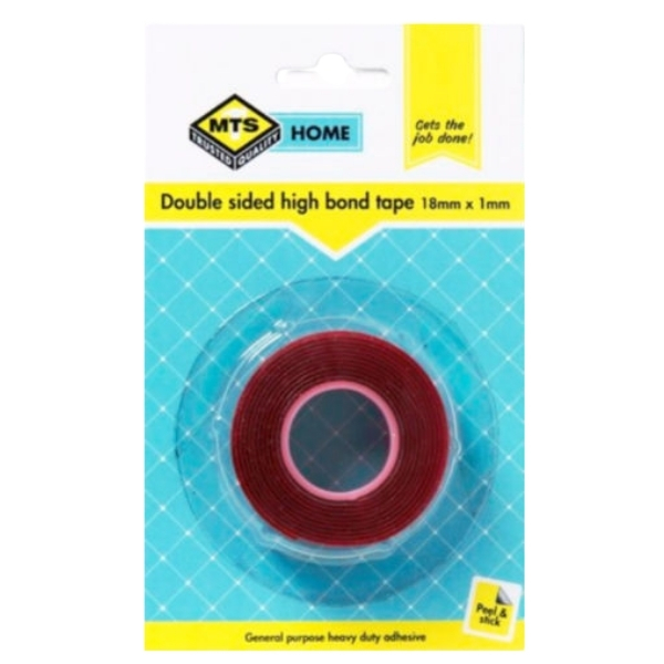 MTS – Home Double Sided High Bond Tape – (18mm x 1m)