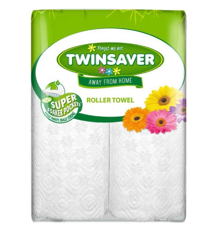 Twinsaver – Roller Paper Towel (2 Ply) – Pack of 2 (50 Sheets per Roll)