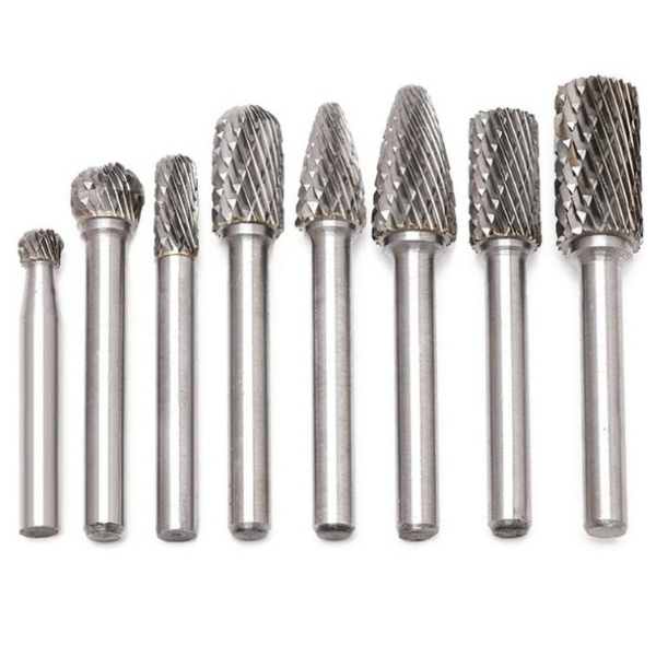 Stallion – Tungsten Rotary Burr / Carbide Burr Set – 8 Piece (6mm Shank)